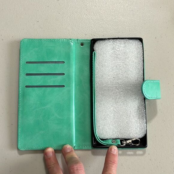 Galaxy Note 10 Wallet Wristlet Phone Holder With Credit Card  ID Holder Teal NWT - Picture 3 of 8